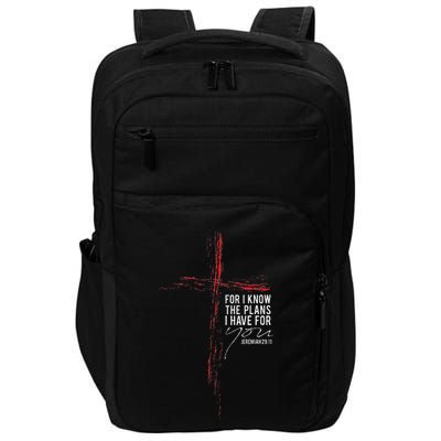 Jeremiah 2911 Christian Religious Faith Verse Cross Graphic Impact Tech Backpack