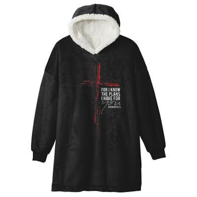Jeremiah 2911 Christian Religious Faith Verse Cross Graphic Hooded Wearable Blanket