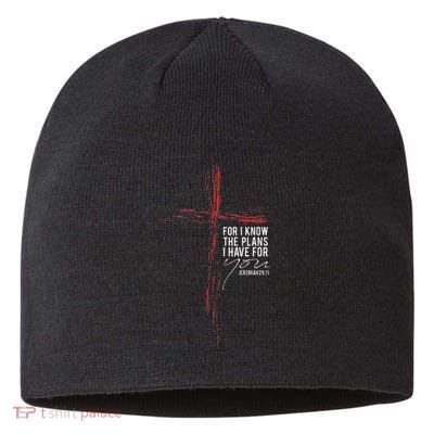 Jeremiah 2911 Christian Religious Faith Verse Cross Graphic Sustainable Beanie