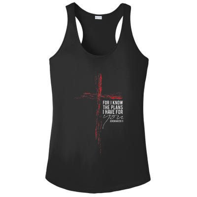 Jeremiah 2911 Christian Religious Faith Verse Cross Graphic Ladies PosiCharge Competitor Racerback Tank