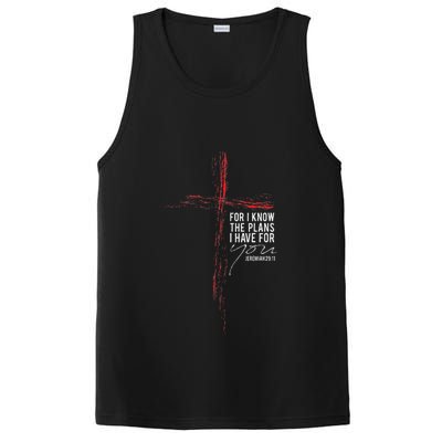 Jeremiah 2911 Christian Religious Faith Verse Cross Graphic PosiCharge Competitor Tank