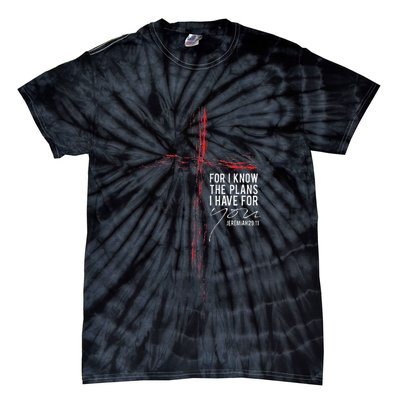 Jeremiah 2911 Christian Religious Faith Verse Cross Graphic Tie-Dye T-Shirt