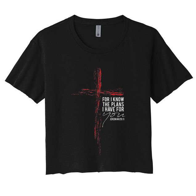 Jeremiah 2911 Christian Religious Faith Verse Cross Graphic Crop Top