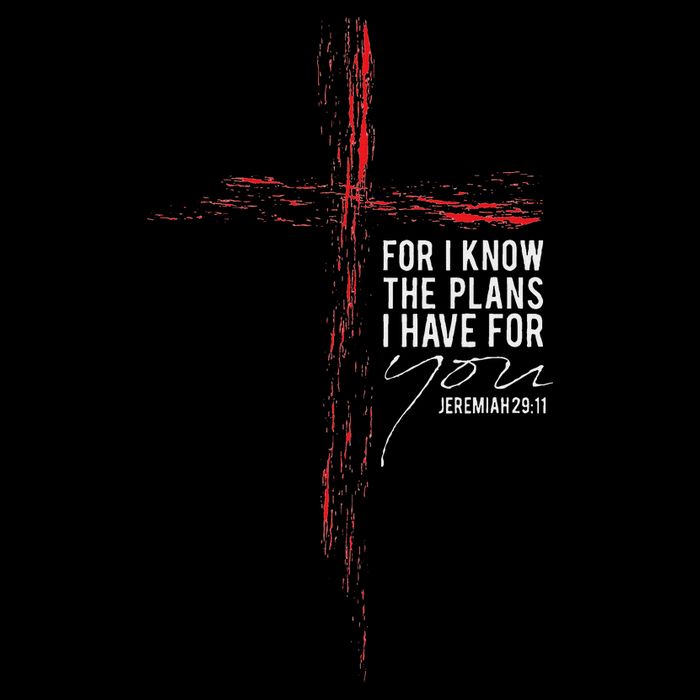 Jeremiah 2911 Christian Religious Faith Verse Cross Graphic Cropped Pullover Crew