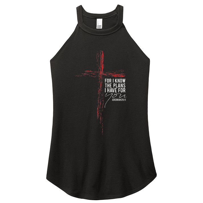 Jeremiah 2911 Christian Religious Faith Verse Cross Graphic Women's Perfect Tri Rocker Tank