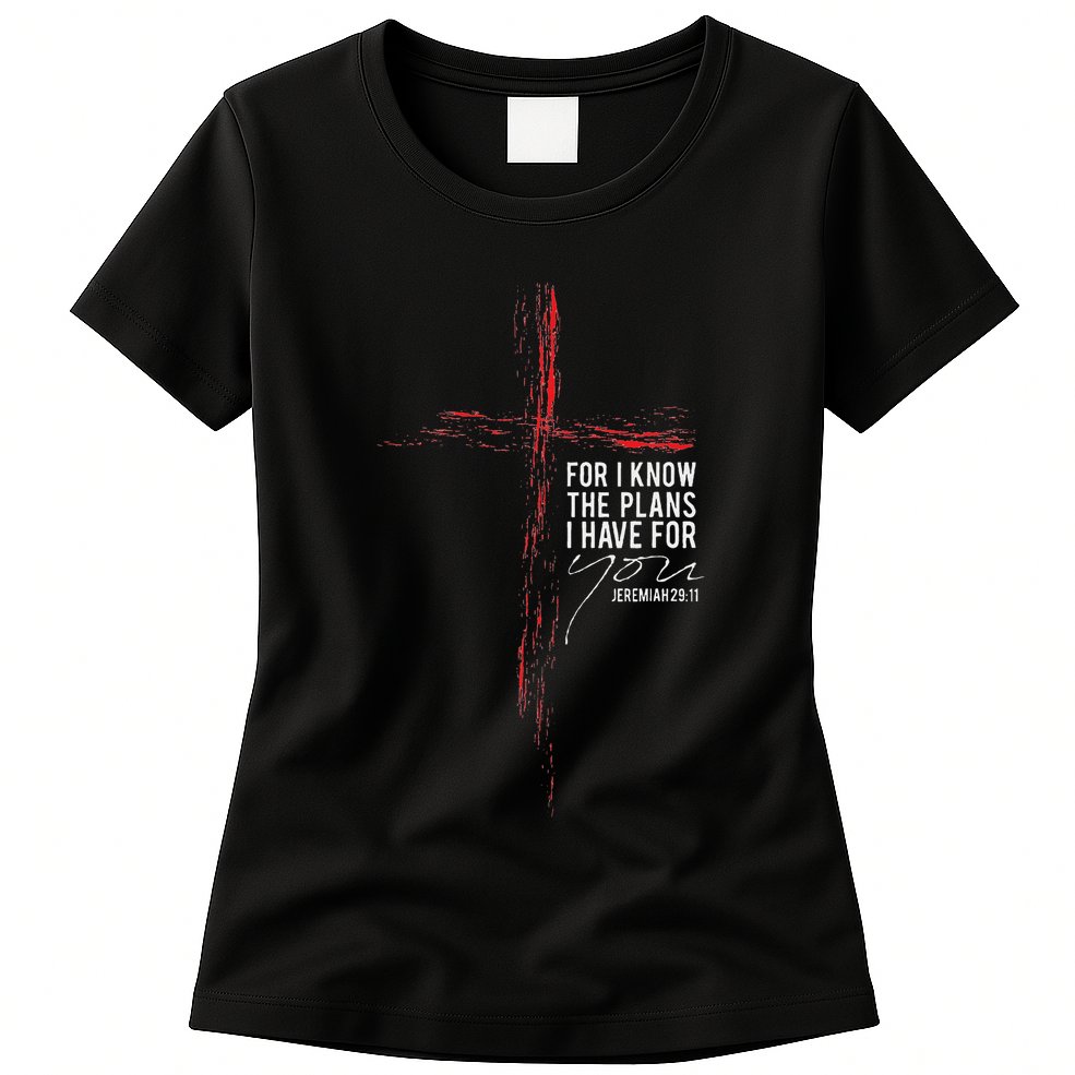 Jeremiah 2911 Christian Religious Faith Verse Cross Graphic Womens T-Shirt