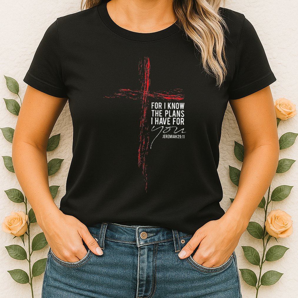 Jeremiah 2911 Christian Religious Faith Verse Cross Graphic Womens T-Shirt