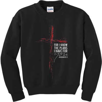 Jeremiah 2911 Christian Religious Faith Verse Cross Graphic Kids Sweatshirt