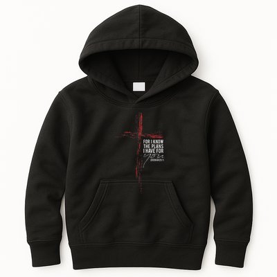 Jeremiah 2911 Christian Religious Faith Verse Cross Graphic Kids Hoodie