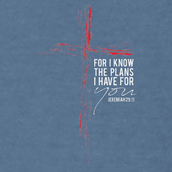 Jeremiah 2911 Christian Religious Faith Verse Cross Graphic Garment-Dyed Sweatshirt