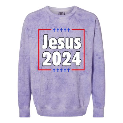 Jesus 2024 Crosses Colorblast Crewneck Sweatshirt