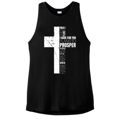 Jeremiah 29:11 Christian Cross Funny Gift Verse Sayings Meaningful Gift Ladies PosiCharge Tri-Blend Wicking Tank