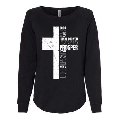 Jeremiah 29:11 Christian Cross Funny Gift Verse Sayings Meaningful Gift Womens California Wash Sweatshirt