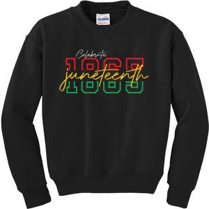 Juneteenth 2024 Celebrate Black Freedom 1865 Kids Sweatshirt