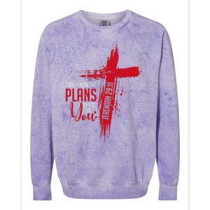 Jeremiah 2911 Christian Religious Bible Verse Cross Colorblast Crewneck Sweatshirt