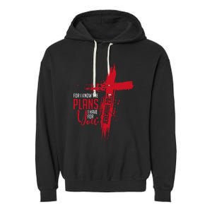 Jeremiah 2911 Christian Religious Bible Verse Cross Garment-Dyed Fleece Hoodie