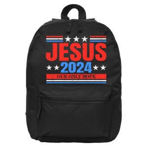 Jesus 2024 Christian President Election Faith Political Vote 16 in Basic Backpack