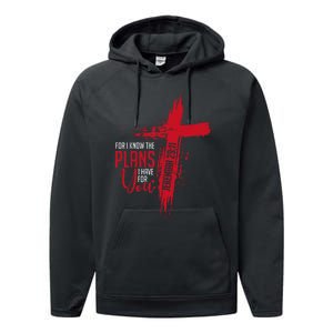 Jeremiah 2911 Christian Religious Bible Verse Cross Performance Fleece Hoodie