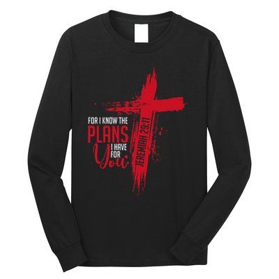 Jeremiah 2911 Christian Religious Bible Verse Cross Long Sleeve Shirt
