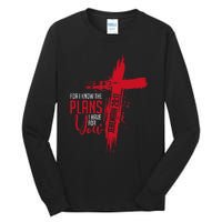 Jeremiah 2911 Christian Religious Bible Verse Cross Tall Long Sleeve T-Shirt