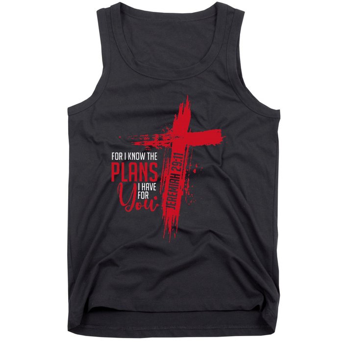 Jeremiah 2911 Christian Religious Bible Verse Cross Tank Top