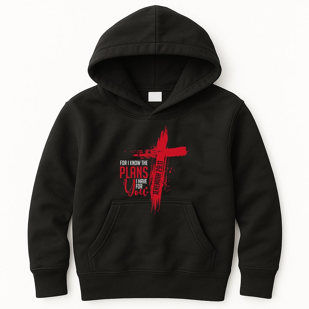 Jeremiah 2911 Christian Religious Bible Verse Cross Kids Hoodie