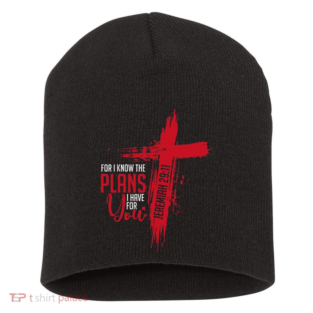 Jeremiah 2911 Christian Religious Bible Verse Cross Short Acrylic Beanie