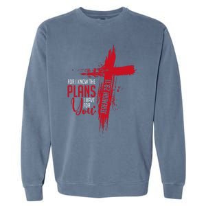 Jeremiah 2911 Christian Religious Bible Verse Cross Garment-Dyed Sweatshirt