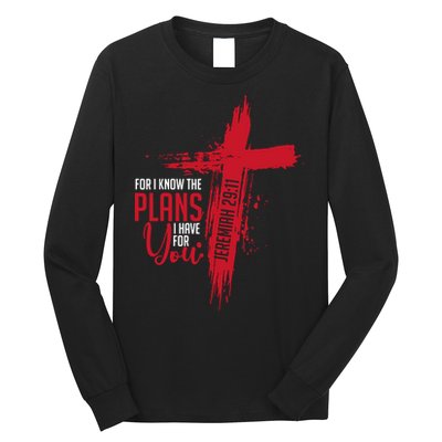 Jeremiah 2911 Christian Religious Bible Verse Cross Long Sleeve Shirt