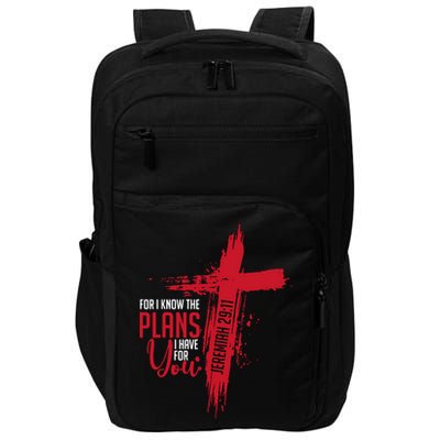 Jeremiah 2911 Christian Religious Bible Verse Cross Impact Tech Backpack