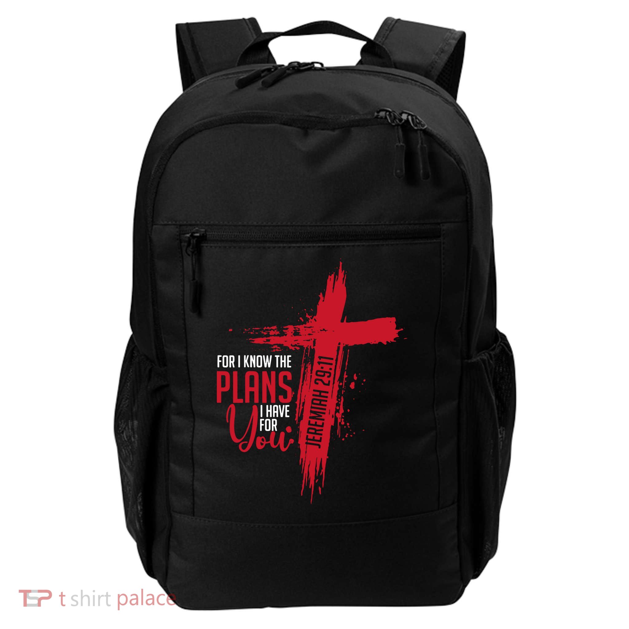 Jeremiah 2911 Christian Religious Bible Verse Cross Daily Commute Backpack