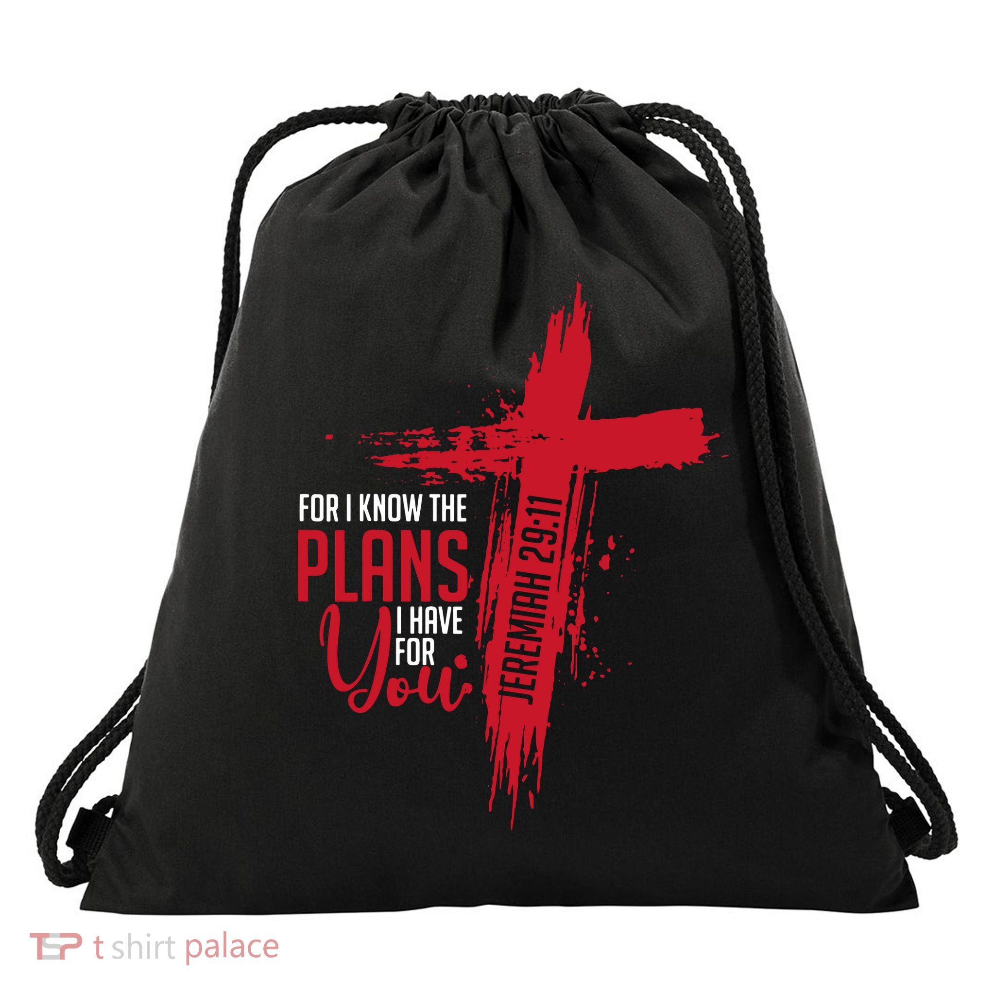 Jeremiah 2911 Christian Religious Bible Verse Cross Drawstring Bag