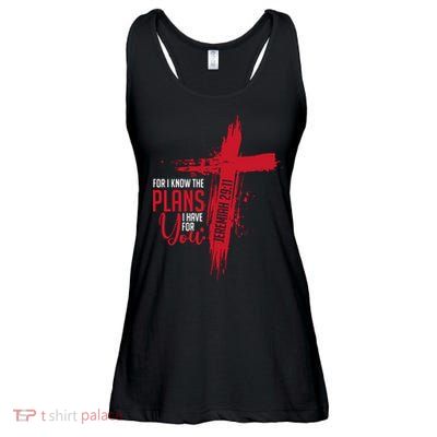 Jeremiah 2911 Christian Religious Bible Verse Cross Ladies Essential Flowy Tank