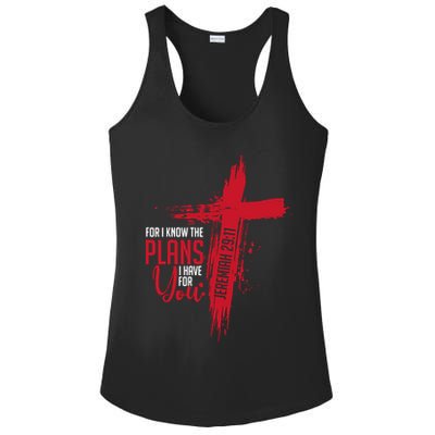 Jeremiah 2911 Christian Religious Bible Verse Cross Ladies PosiCharge Competitor Racerback Tank