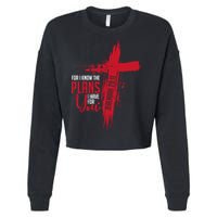 Jeremiah 2911 Christian Religious Bible Verse Cross Cropped Pullover Crew