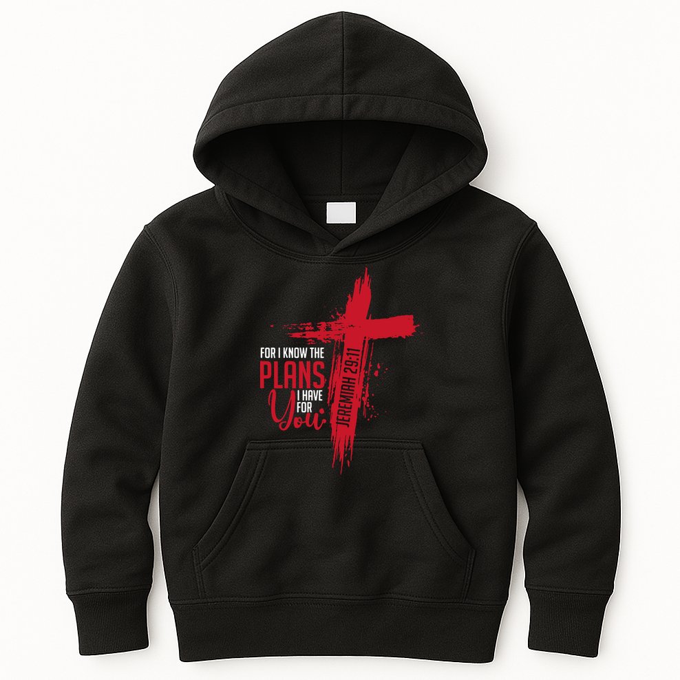 Jeremiah 2911 Christian Religious Bible Verse Cross Kids Hoodie