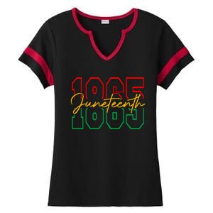 Juneteenth 2024 Celebrate Black Freedom 1865 History Month Ladies Halftime Notch Neck Tee