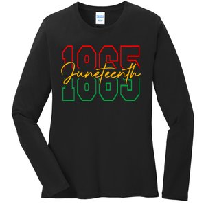 Juneteenth 2024 Celebrate Black Freedom 1865 History Month Ladies Long Sleeve Shirt