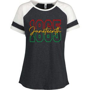 Juneteenth 2024 Celebrate Black Freedom 1865 History Month Enza Ladies Jersey Colorblock Tee