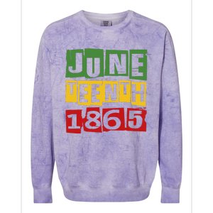 Juneteenth 2024 Celebrate Black Freedom 1865 Colorblast Crewneck Sweatshirt