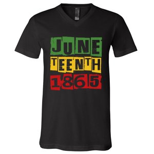 Juneteenth 2024 Celebrate Black Freedom 1865 V-Neck T-Shirt