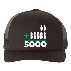 Jesus 2 Fishes 5 Breads 5000 Fed Yupoong Adult 5-Panel Trucker Hat