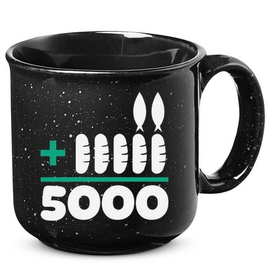 Jesus 2 Fishes 5 Breads 5000 Fed 15oz Campfire Ceramic Mug