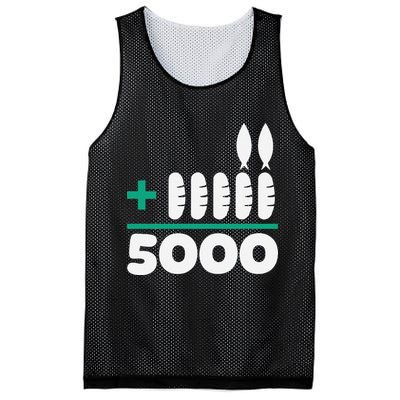 Jesus 2 Fishes 5 Breads 5000 Fed Mesh Reversible Basketball Jersey Tank
