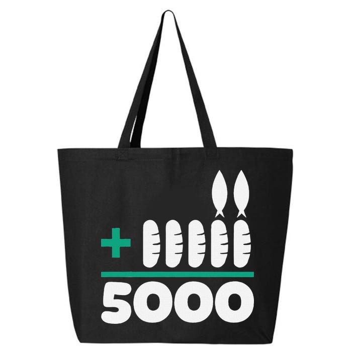 Jesus 2 Fishes 5 Breads 5000 Fed 25L Jumbo Tote