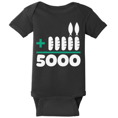 Jesus 2 Fishes 5 Breads 5000 Fed Baby Bodysuit
