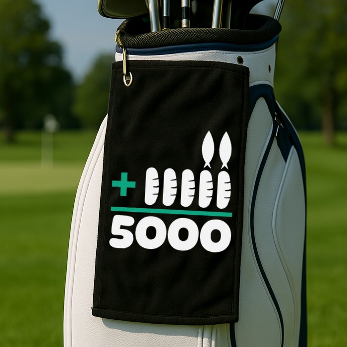Jesus 2 Fishes 5 Breads 5000 Fed Golf Towel