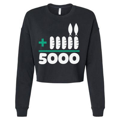 Jesus 2 Fishes 5 Breads 5000 Fed Cropped Pullover Crew
