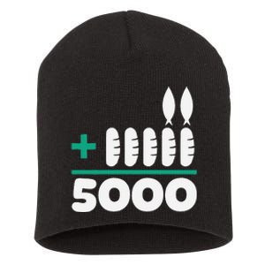 Jesus 2 Fishes 5 Breads 5000 Fed Short Acrylic Beanie