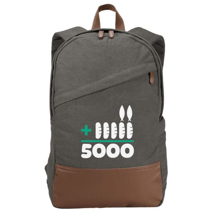 Jesus 2 Fishes 5 Breads 5000 Fed Cotton Canvas Backpack